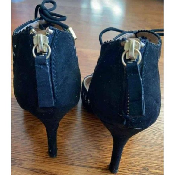 Designer Metaphor Black Laser Cut Stiletto Pump Heels Size 6 - Picture 3 of 3